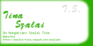 tina szalai business card